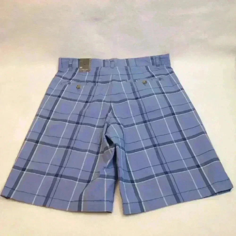 Covington Multi-Color Blue Plaid Flat Shorts  32 - Picture 4 of 7